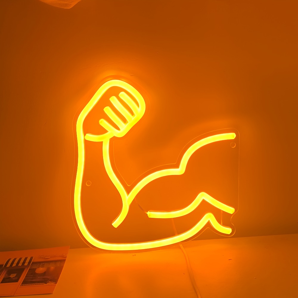 フィットネスモチベーションライト - マッスルネオンサイン  - Home Gym Neon Sign のレビューと価格