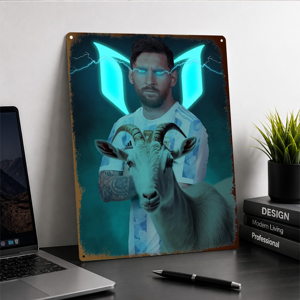 リオネル・メッシと「GOAT」の影をモチーフにしたサッカーの - Home Gym Neon Sign のレビューと価格